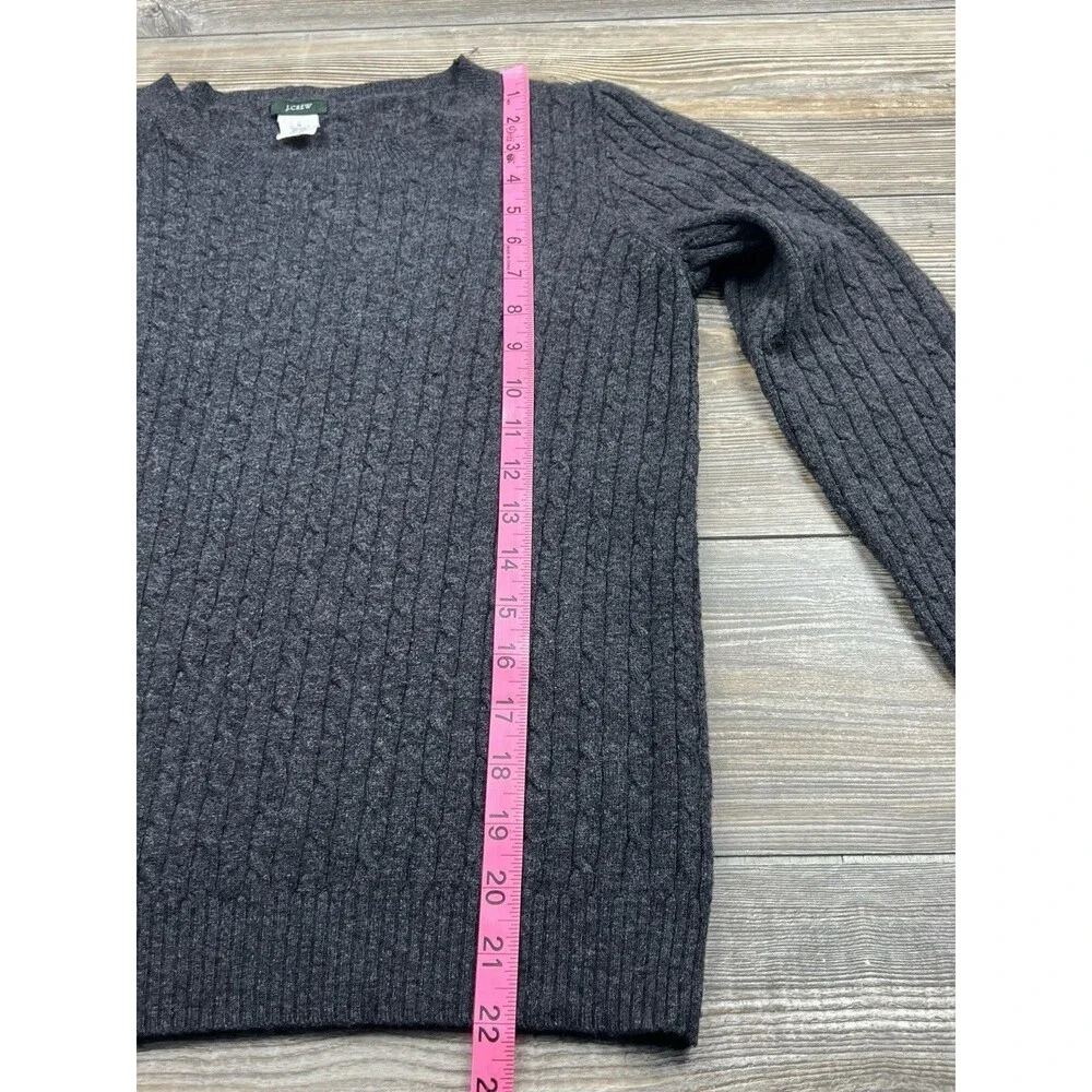 J. Crew Black Cashmere/Wool Cable Knit Crew Neck Pullover Womens M Everyday Chic